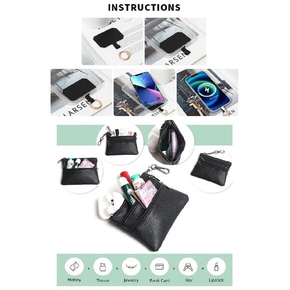 Zenana CLIP & GO CROSSBODY DUO PHONE STRAP & WALLET - Picture 3 of 11